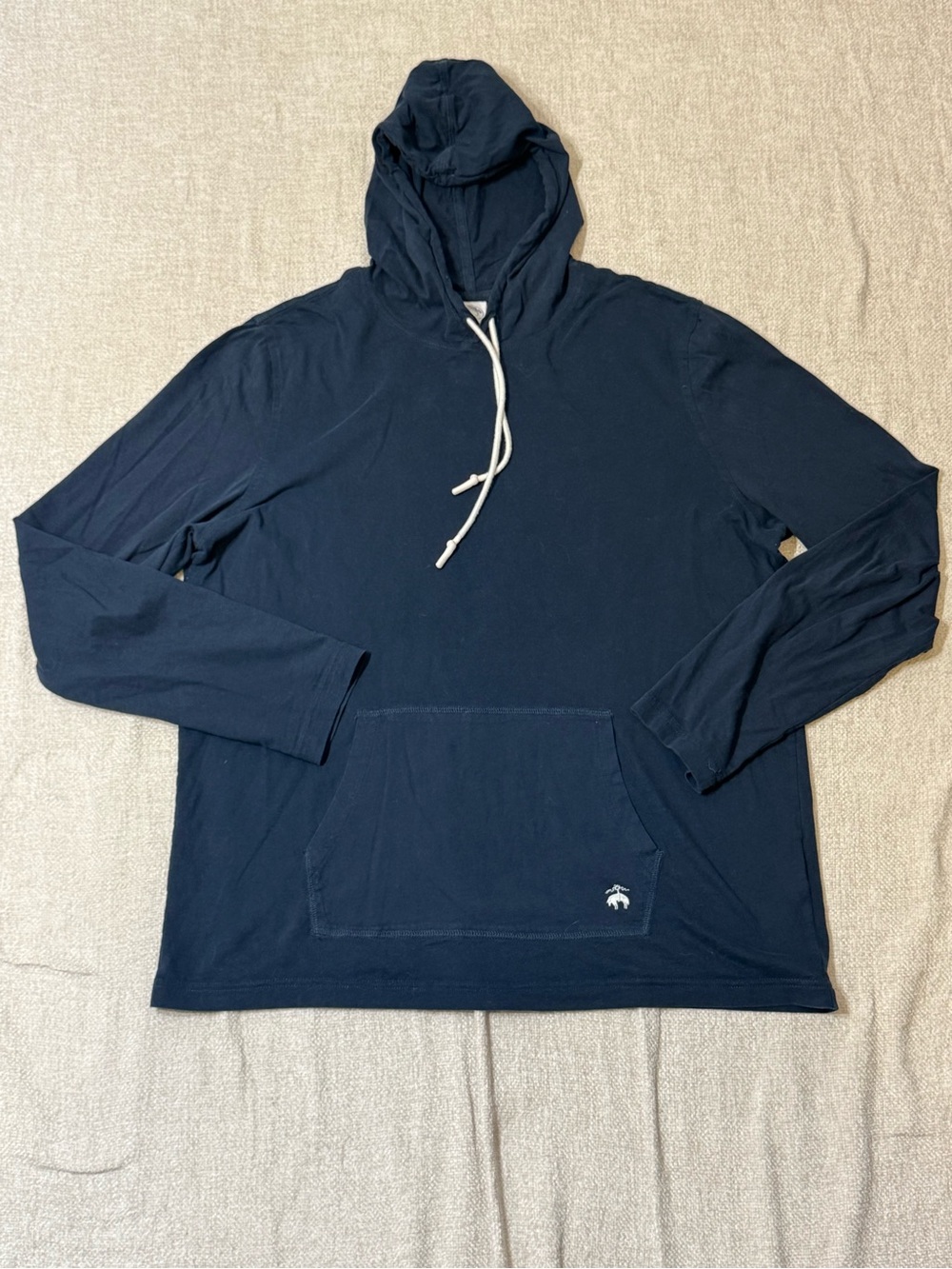 Brooks Brothers 1818 Navy Cotton Hoodie L Preppy Quiet Luxury Coastal